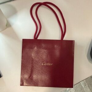 Cartier Burgundy Logo Tote with Gold Script